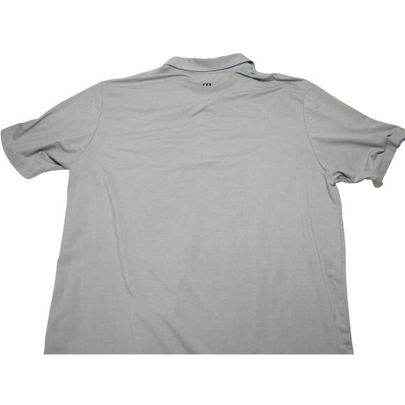 Travis Mathew Golf Polo Gray Stripe Blue Logo Size Large Performance Athleisure - Picture 5 of 8